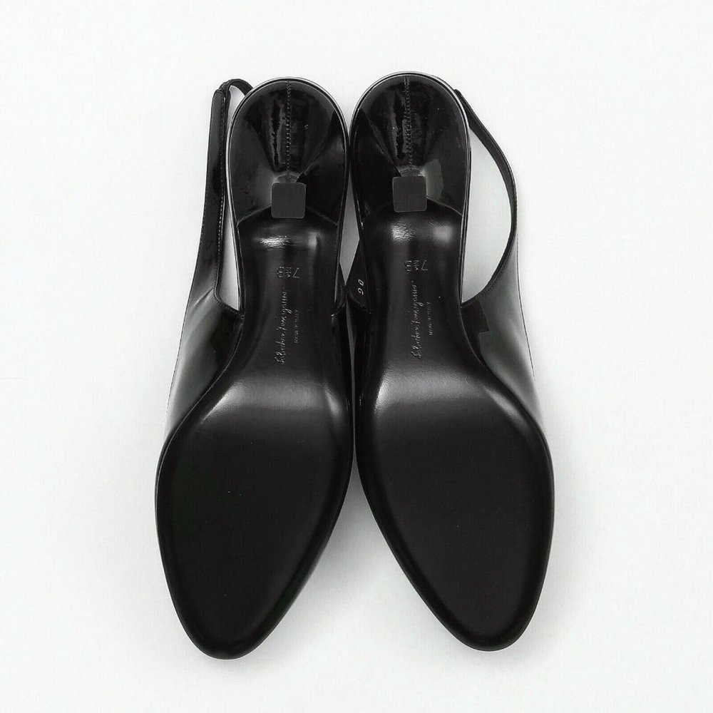 Salvatore Ferragamo Sernio Black Patent Leather Slingback Pumps - Size 7.5 B - Picture 4 of 6